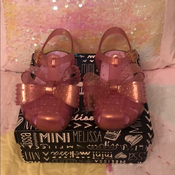 mini melissa clear sandals